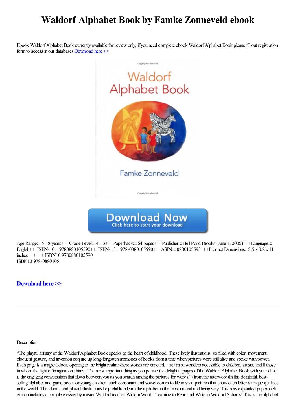 Waldorf Alphabet Book by Famke Zonneveld Ebook