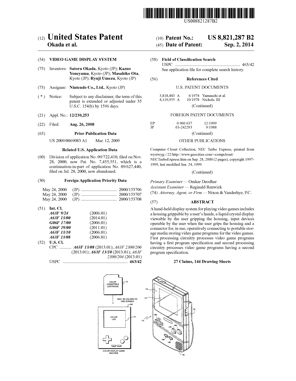 (10) Patent No.: US 8821287 B2
