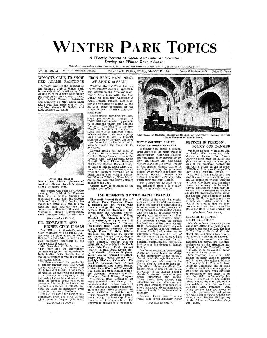 Winter Park Topics, 03/12/1948