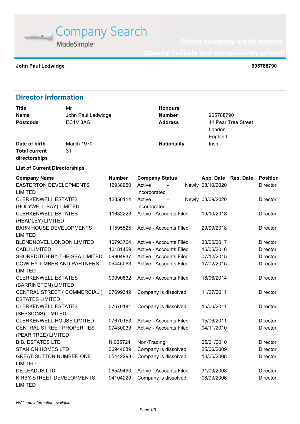 Online Company Credit Reports. Speedy, Reliable and Competitively Priced!