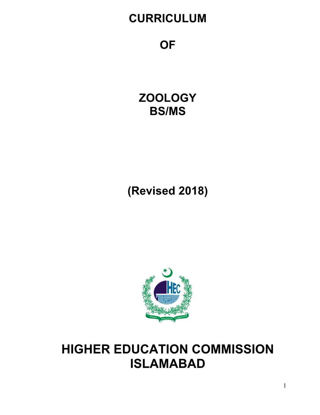 Zoology Bs/Ms