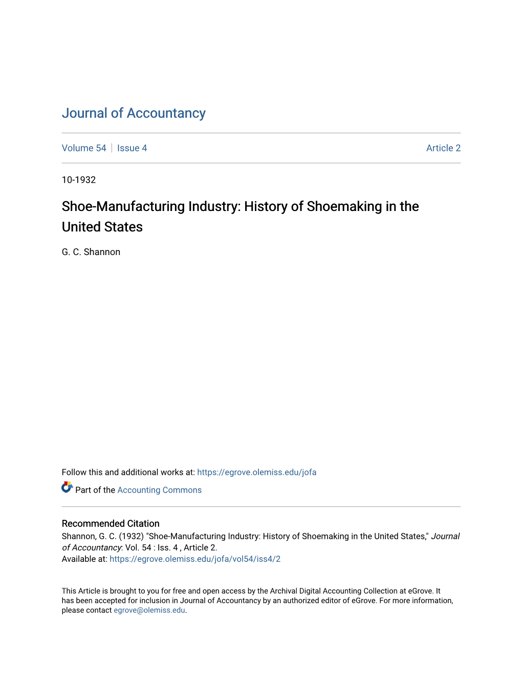 Shoe-Manufacturing Industry: History of Shoemaking in the United States