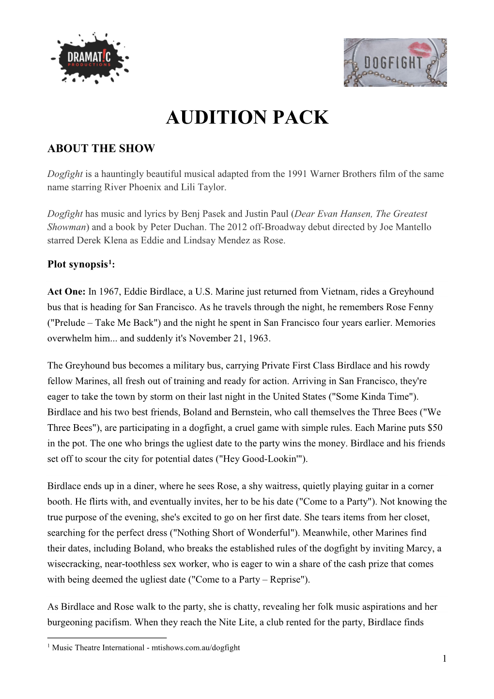 Audition Pack