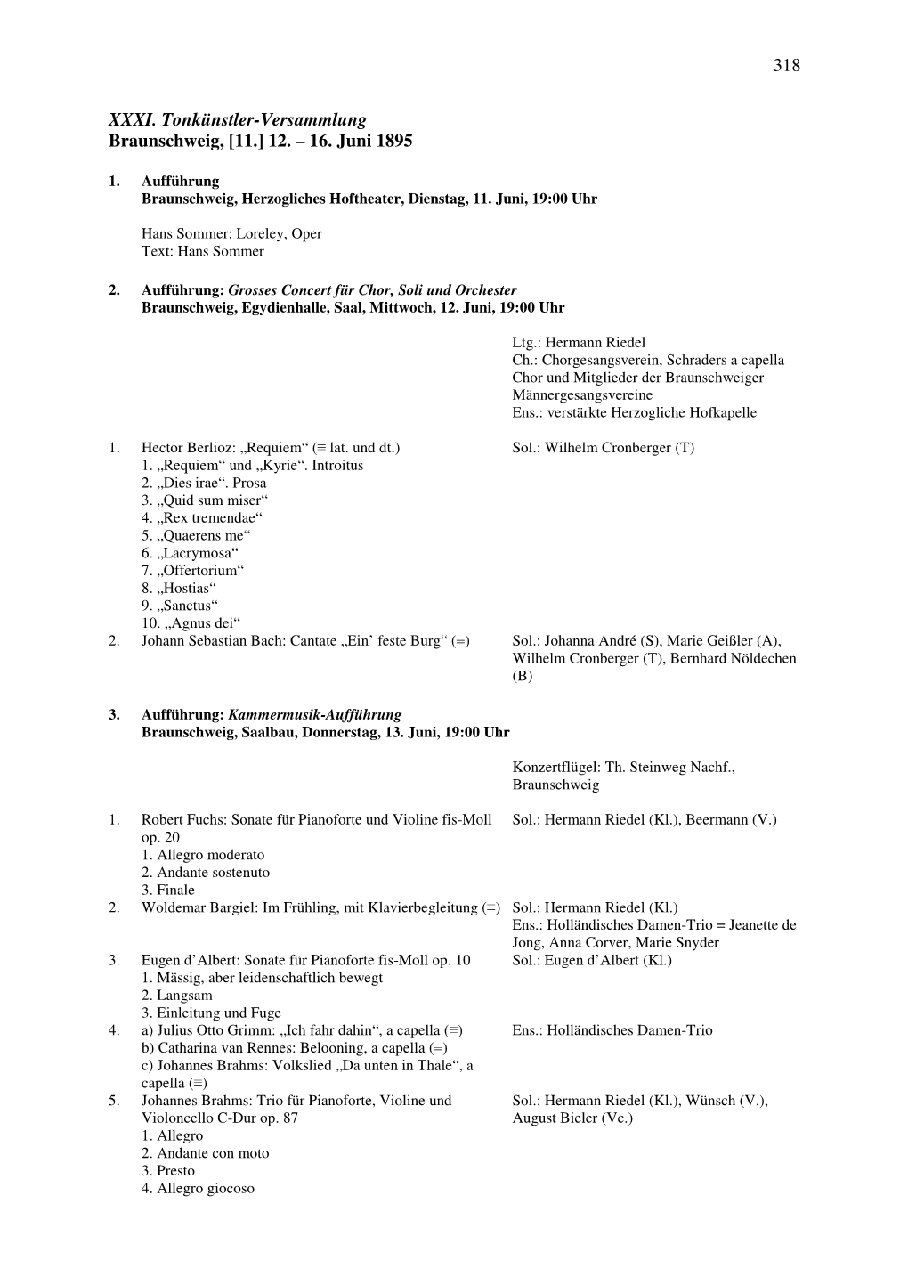 318 XXXI. Tonkünstler-Versammlung Braunschweig, [11.] 12. – 16. Juni