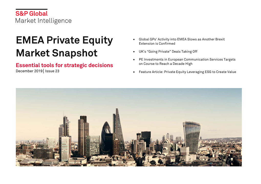 EMEA Private Equity Market Snapshot