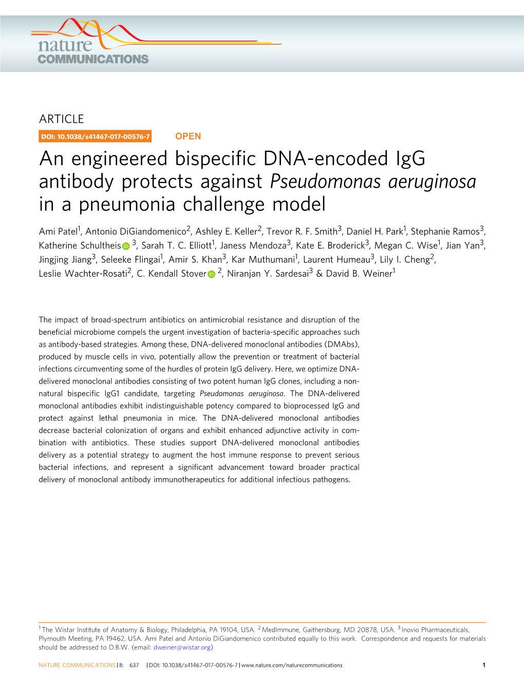 An Engineered Bispecific DNA-Encoded Igg Antibody