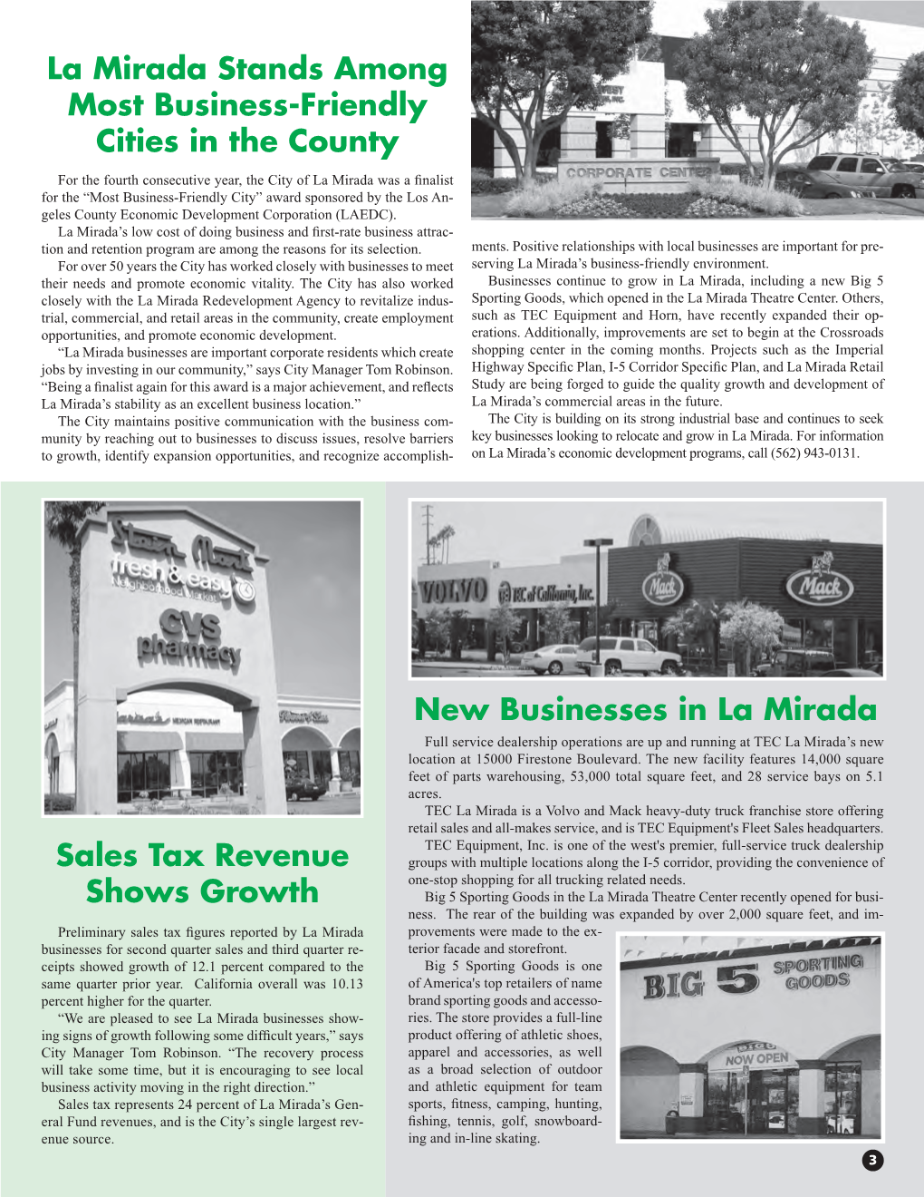 New Businesses in La Mirada Sales Tax Revenue Shows Growth La