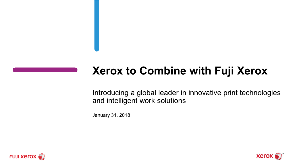 Xerox to Combine with Fuji Xerox