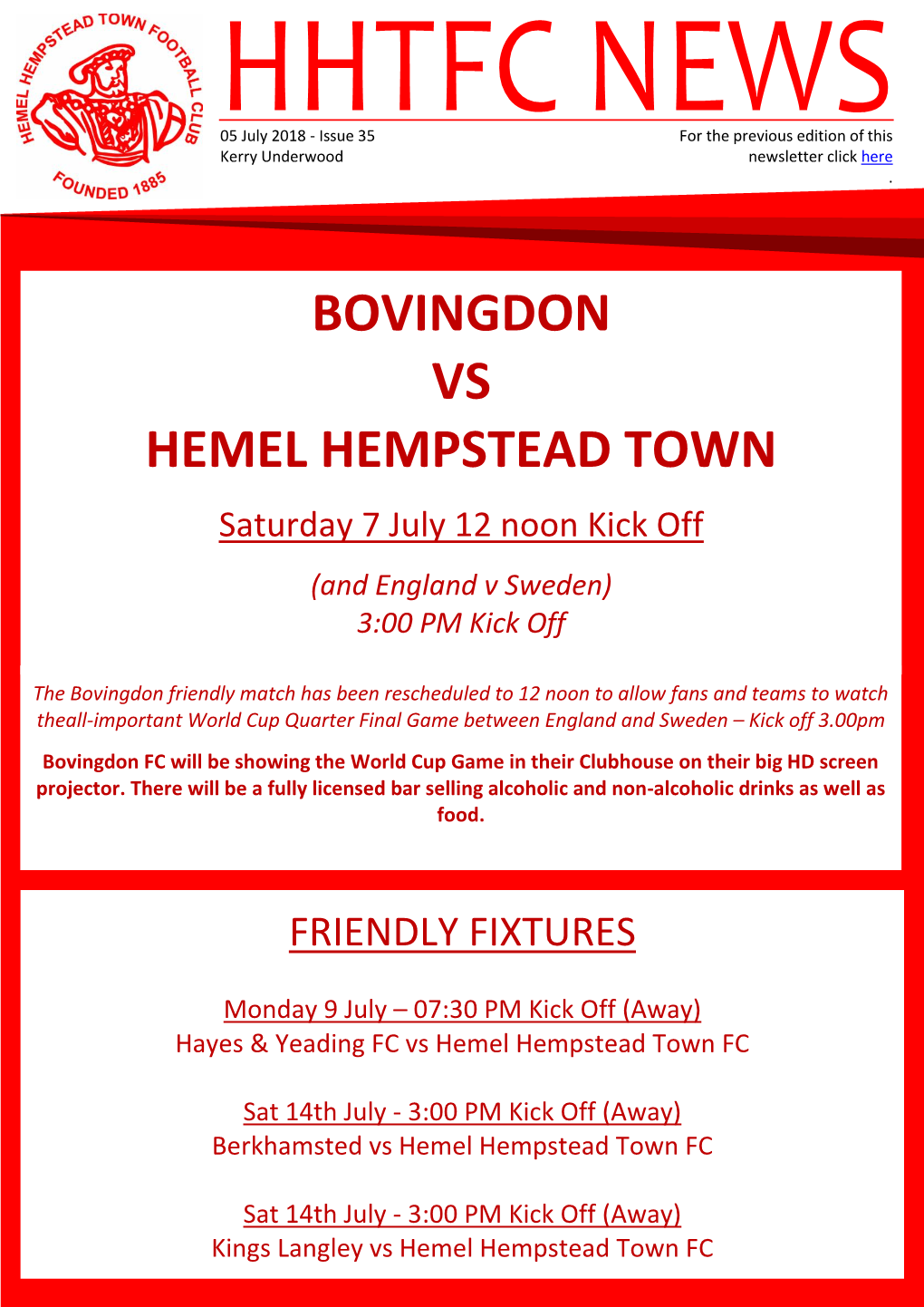 Bovingdon Vs Hemel Hempstead Town