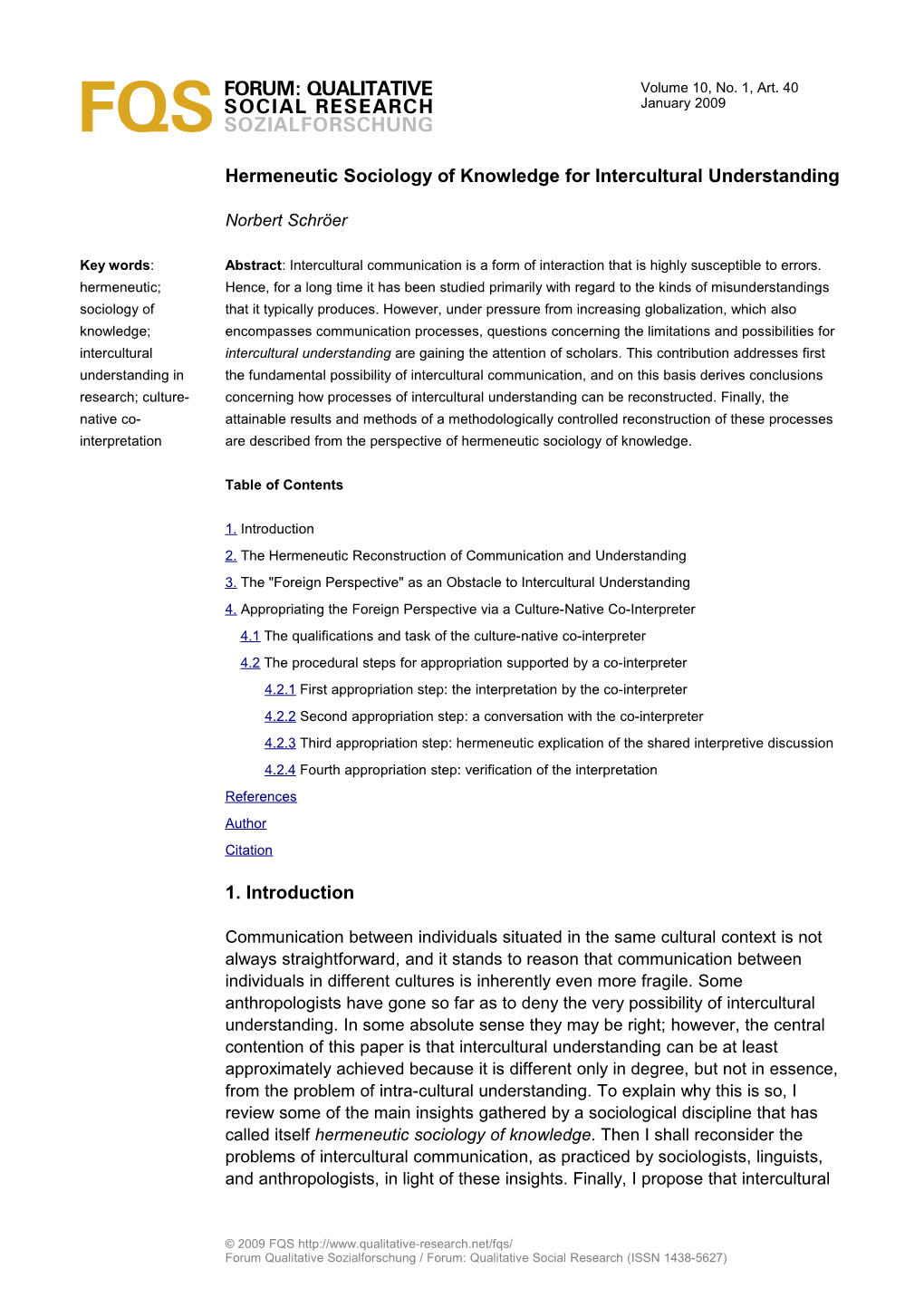 Forum: Qualitative Social Research Sozialforschung