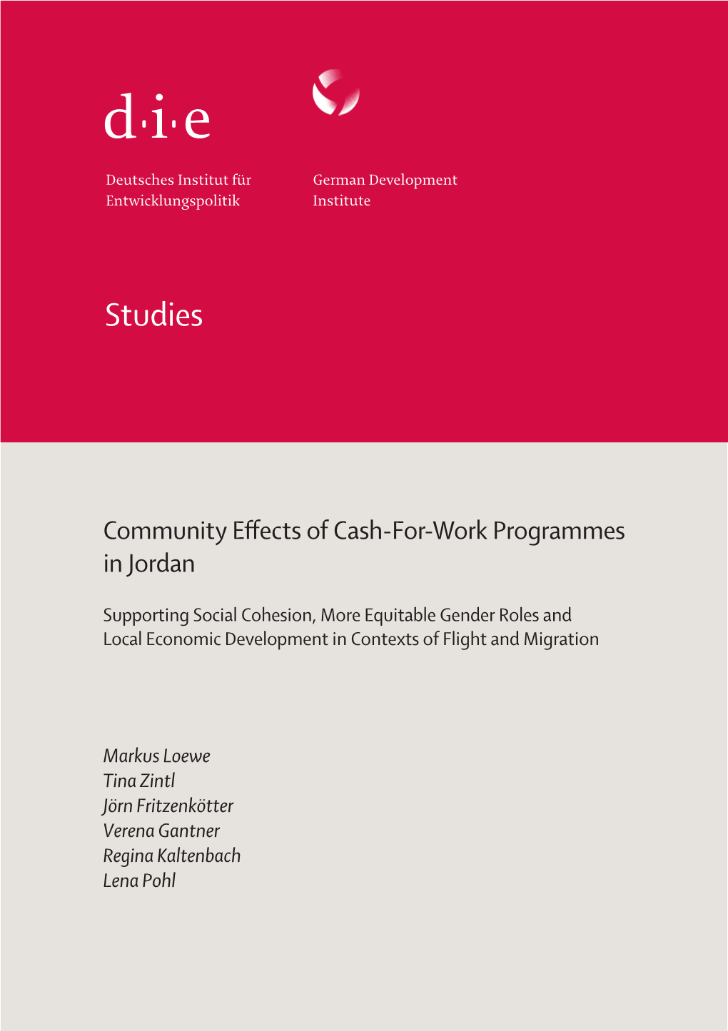 Community E Ects of Cash-For-Work Programmes in Jordan