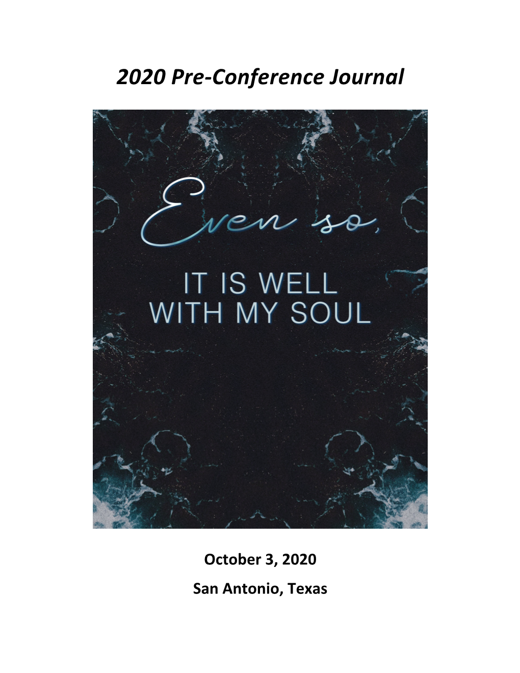 2020 Pre-Conference Journal