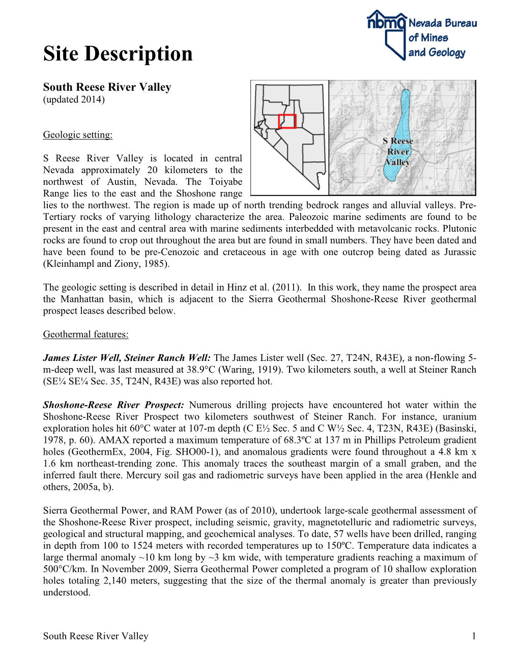 South Reese River Valley (Updated 2014)