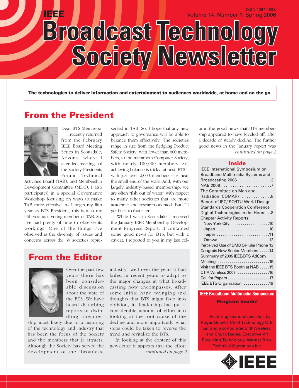 IEEE from the President from the Editor