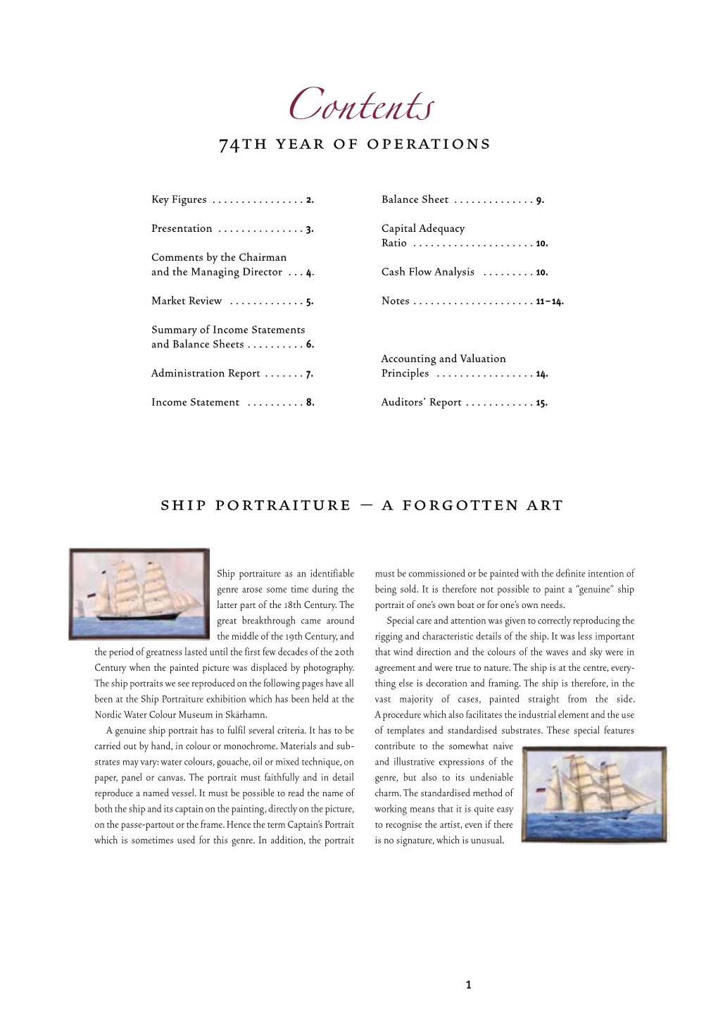 Contents of Operations