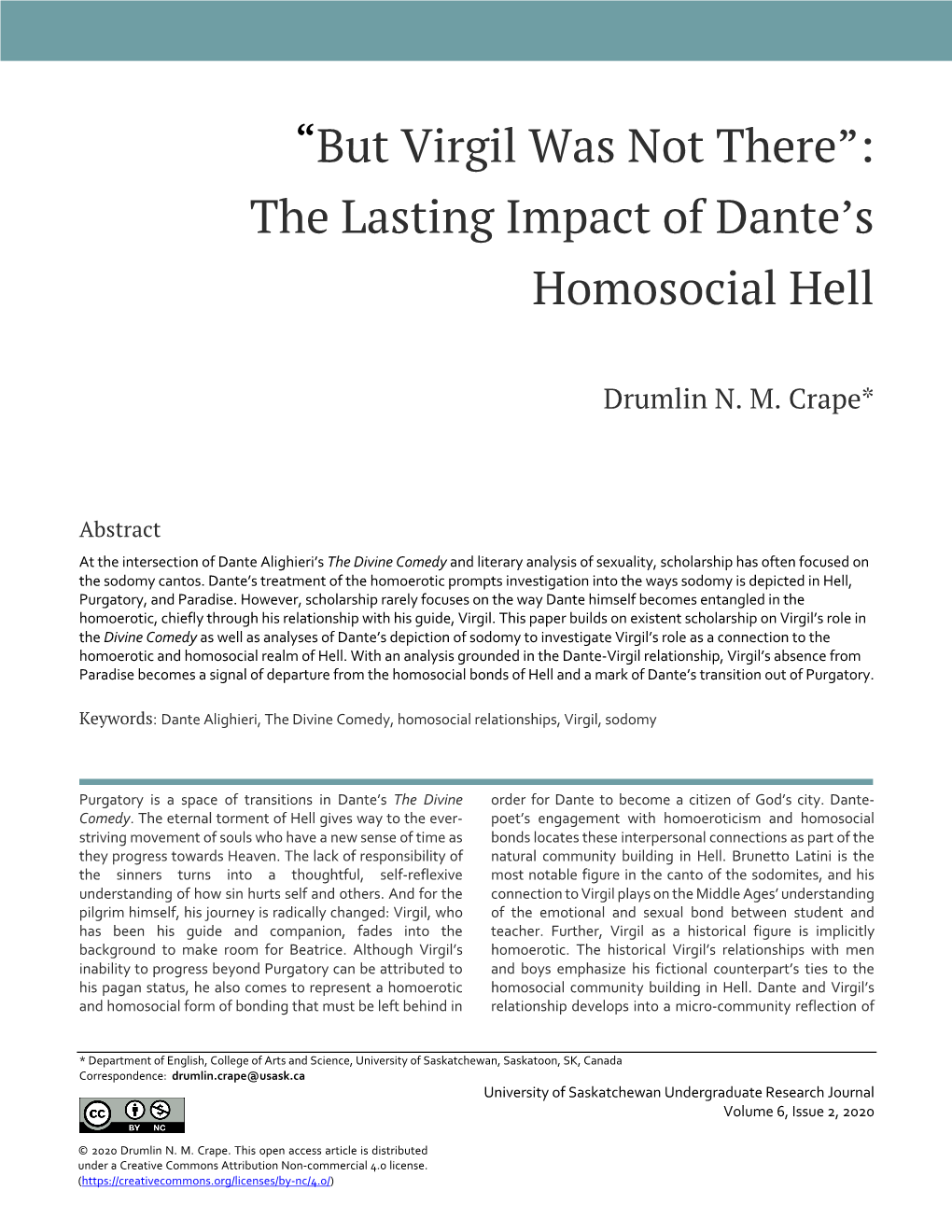 The Lasting Impact of Dante's Homosocial Hell