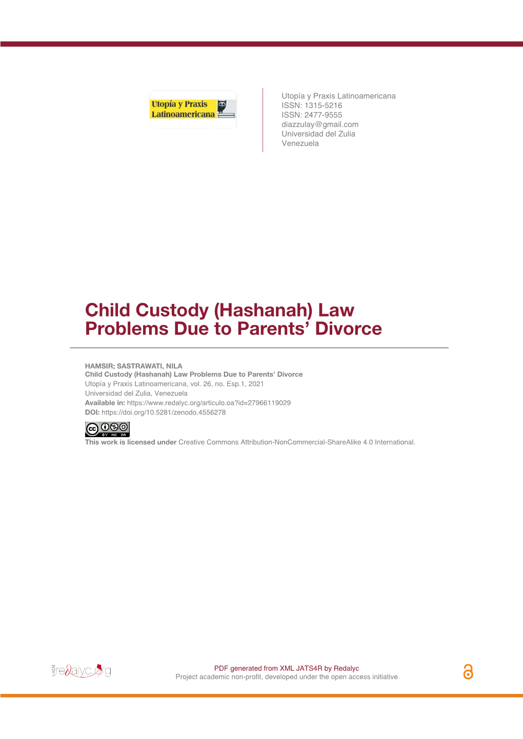 Child Custody (Hashanah) Law Problems Due to Parents’ Divorce