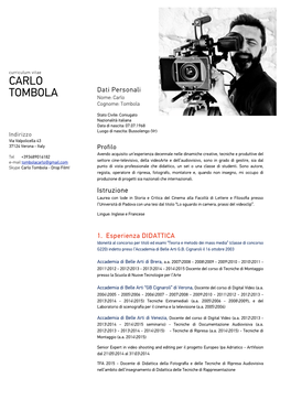Carlo Tombola - Drop Film! Punto Di Vista Professionale Che Didattico, Un Set O Una Classe Di Studenti