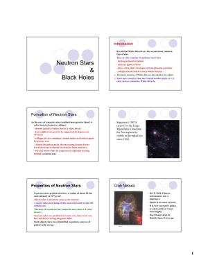 Neutron Stars & Black Holes