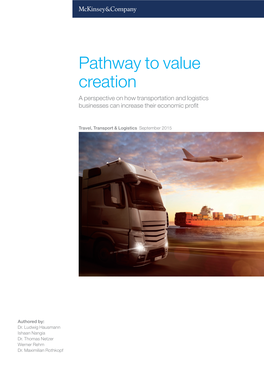 Pathway to Value Creation a Perspective on How Transportation and Logistics Businesses Can Increase Their Economic Profit