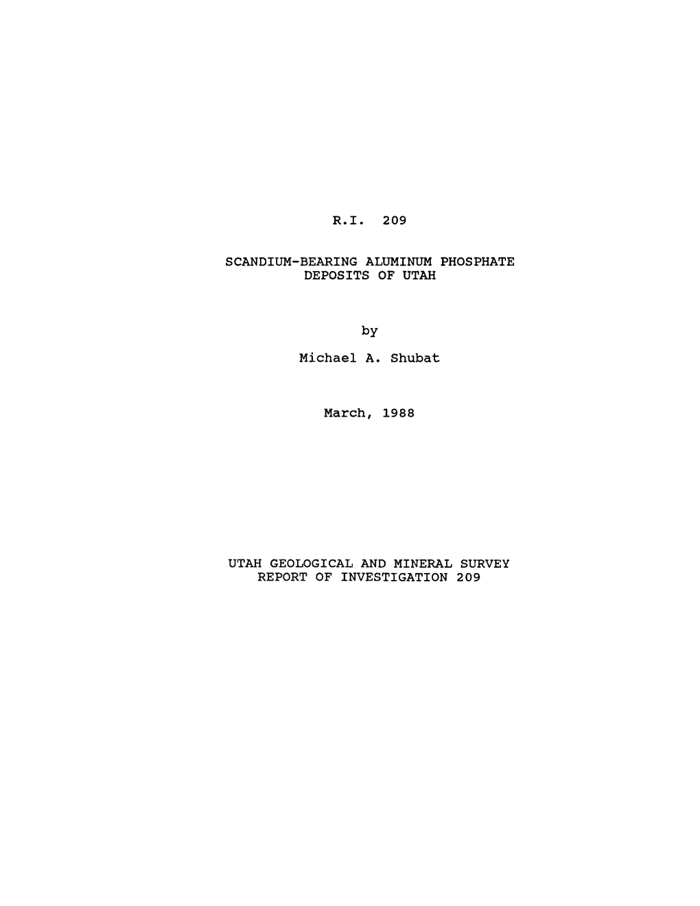 Scandium-Bearing Aluminum Phosphate Deposits of Utah