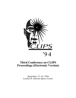 Third Conference on CLIPS Proceedings (Electronic Version)