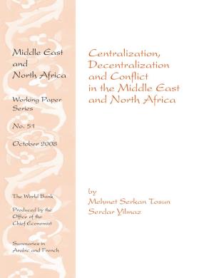 Centralization, Decentralization and Conflict in the Middle East and North Africa