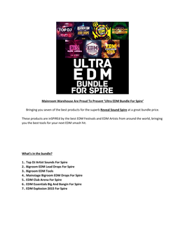Ultra EDM Bundle for Spire’