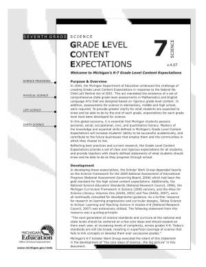 Grade Level Content Expectations