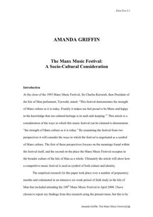 AMANDA GRIFFIN the Manx Music Festival