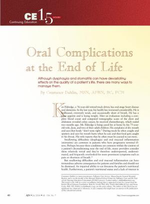 Oral Complications at the End of Life