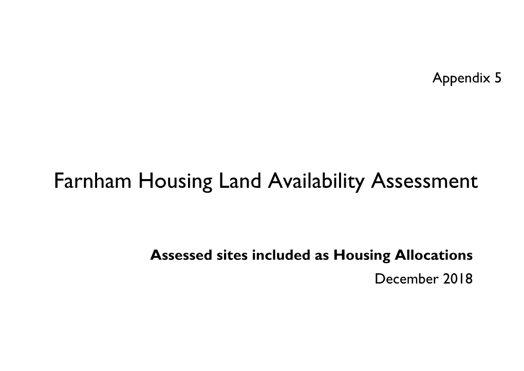 Farnham Housing Land Availability Assessment