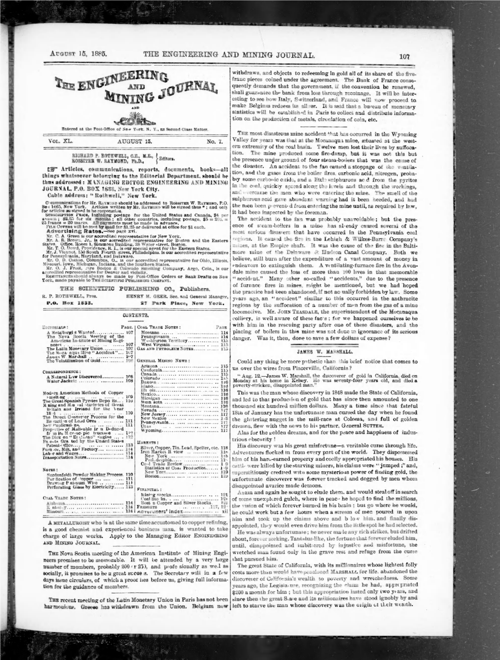 The Engineering and Mining Journal 1885-08-15