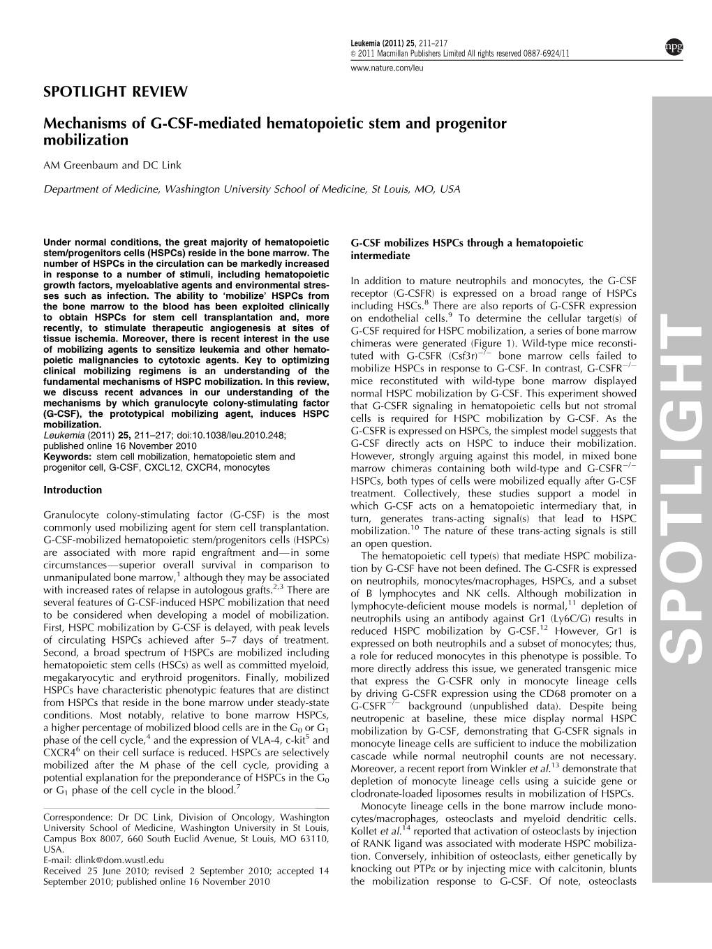 Mechanisms of G-CSF-Mediated Hematopoietic Stem and Progenitor Mobilization