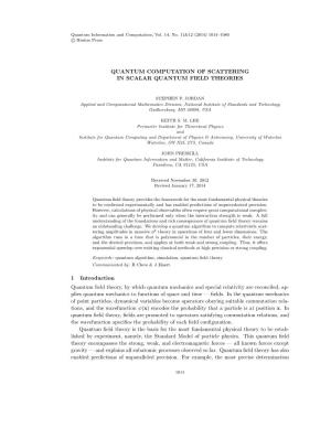 Quantum Computation of Scattering in Scalar Quantum Field Theories