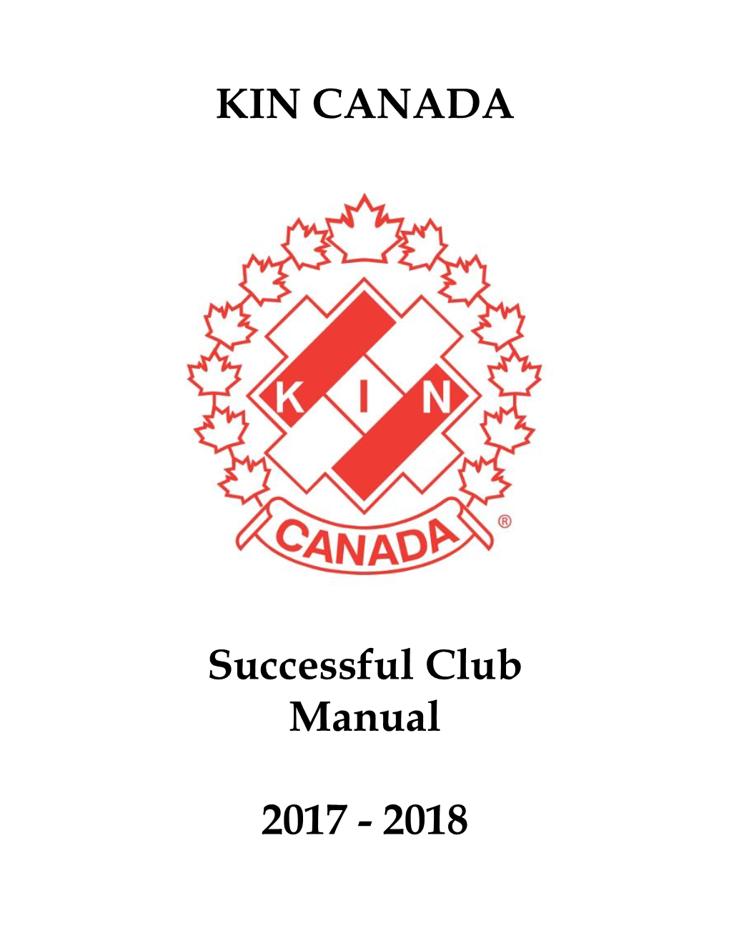 KIN CANADA Successful Club Manual 2017