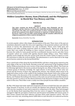Burma, Siam (Thailand), and the Philippines in World War Two History and Film