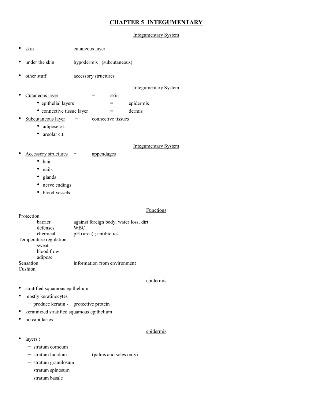 Chapter 5 Integumentary