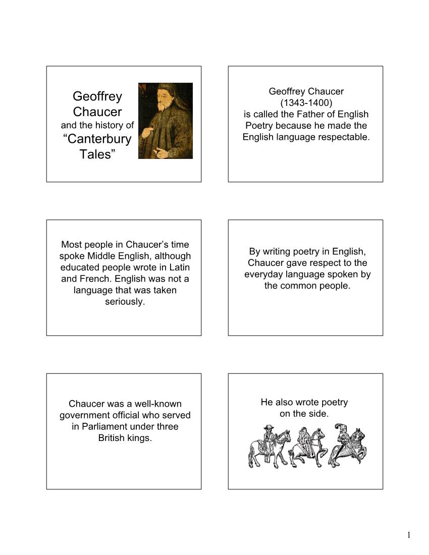 Geoffrey Chaucer “Canterbury Tales”