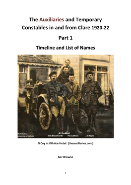 The Auxiliaries and Temporary Constables in and from Clare Part 1