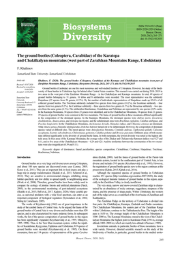 Biosystems Diversity, 28(3), 265–271