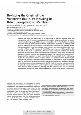 Revisiting the Origin of the Vertebrate Hox14 by Including Its Relict