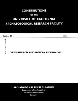 Three Papers on Mesoamerican Archaeology