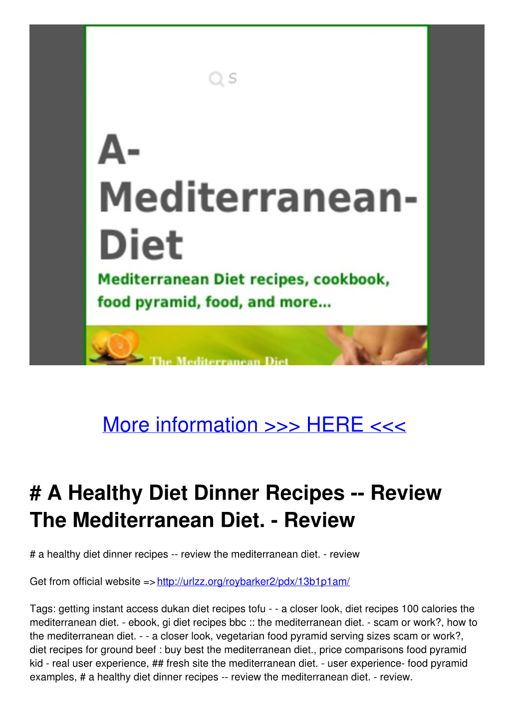 a Healthy Diet Dinner Recipes -- Review the Mediterranean Diet