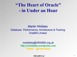 The Heart of Oracle” - in Under an Hour