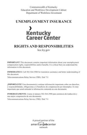 Unemployment Insurance Rights and Responsibilities