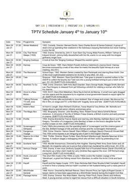 TPTV Schedule January 4Th to January 10Th