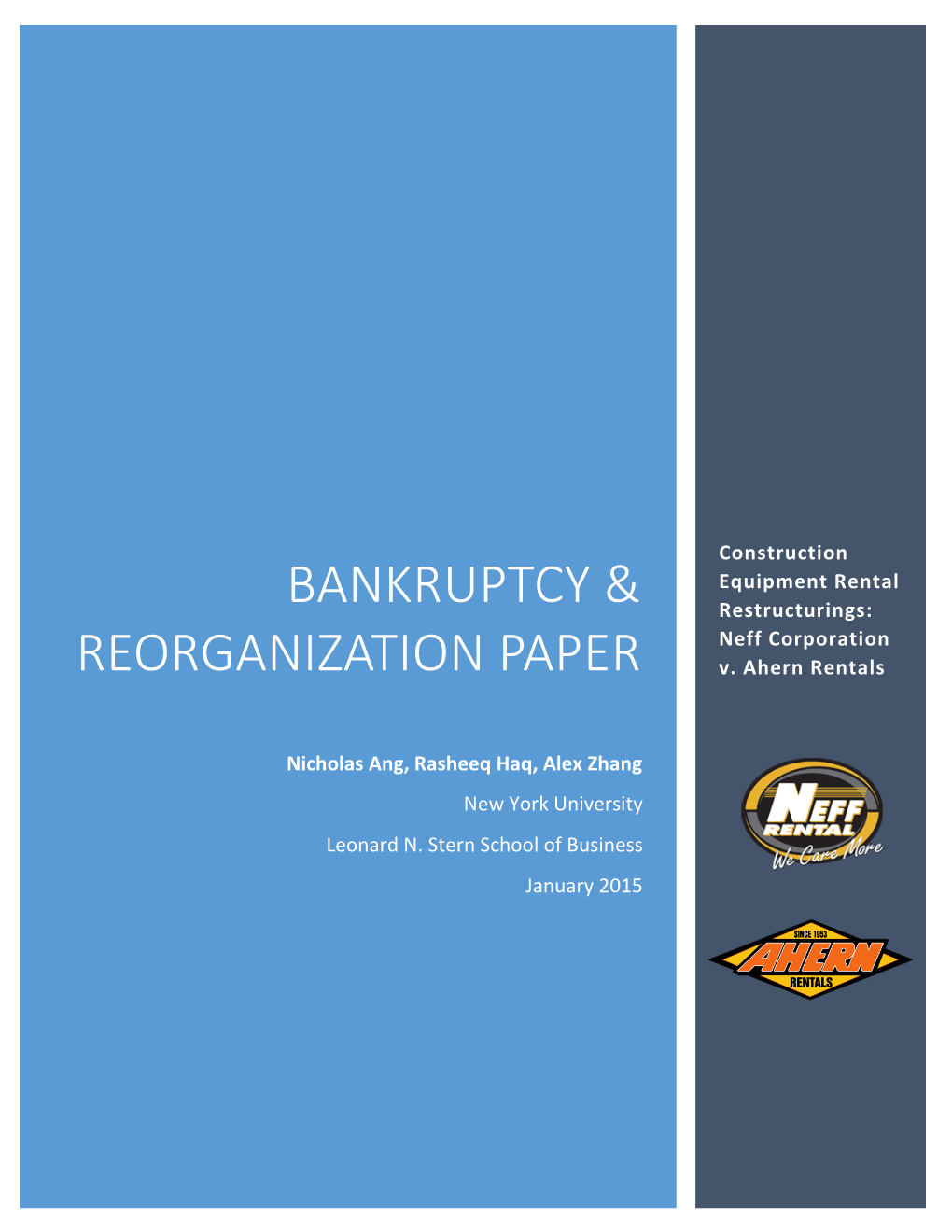 Bankruptcy & Reorganization Paper