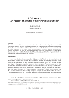 An Account of Ayyubid Or Early Mamluk Alexandria*