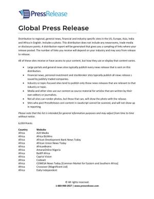 Global Press Release